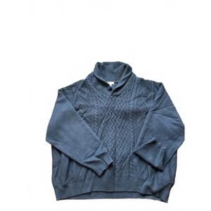 Peter Millar Men's Cowl Neck Sweater 3XL Navy Blue Baby Wool Cashmere